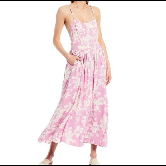 Free People The Perfect Sundress Linen Blend in Light Combo Size XS EUC - Picture 4 of 8